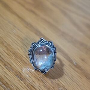 Garden Quartz Silver-Toned Adjustable Women's Ring